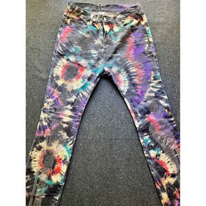 MNML Denim Jeans Men 33 Multicolor Excellent Tie Dye Rhinestone Embellished